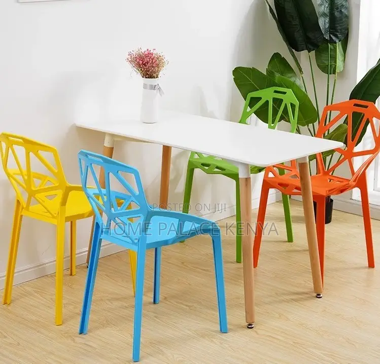 Dining Chair: Multipurpose Nordic Style Stackable Plastic Chair