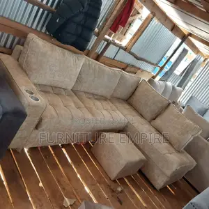 Beige L-Shaped Sectional Sofa