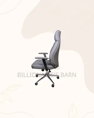 Comfortable Grey Executive Leather Office Chair Chrome Base Best Price