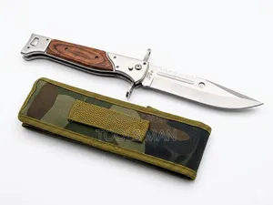 Ak-47 0005 Folding Pocket Knife With Camo Pouch.