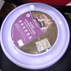 Purple Cat Scratcher With a Ball
