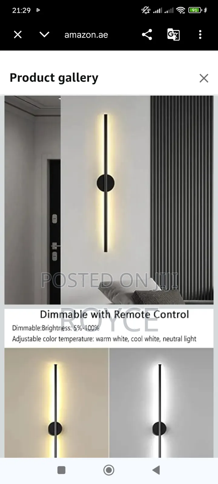 Modern Wireless Led Wall Sconce With Remote Control