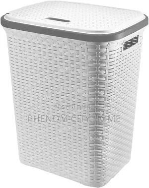 White Plastic Laundry Basket