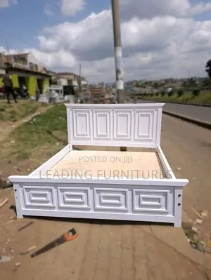 6x6 Pure White Panel Bed 4d Quality