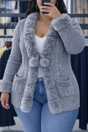 Ladies Plus Size Fitting Soft and Warm Cardigans