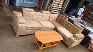 L Shape Right Brown +Centre Coffee Table