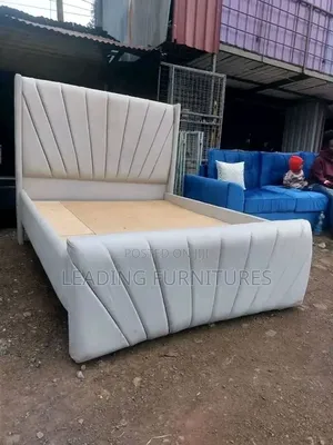 White Bed With Lines Patterns King