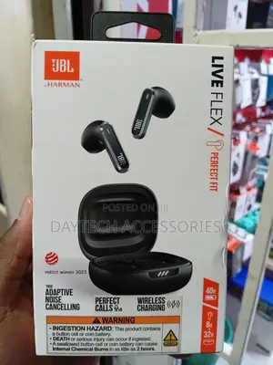 JBL Live Flex in-Ear Bluetooth Earphones With Noise-Cancelling.