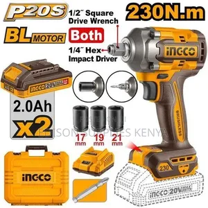 Ingco Cordless Impact Driver and Impact Wrench 230nm 20v 2 Batteries