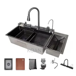 Smart Kitchen Sink With Faucet, Tap, Strainer Dish Rack