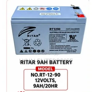 Ritah 9ah Battery Rt;12volts,9ah /20hr