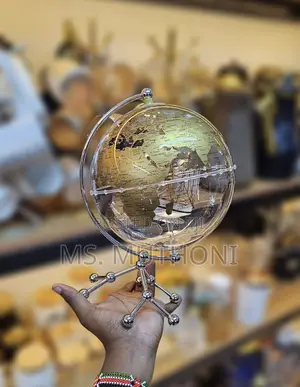 Gold Decorative Illuminated World Globe Desk Lamp