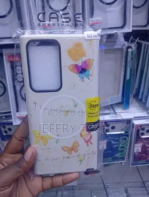 Samsung S22 Ultra Colorful Butterfly and Floral Design Cover