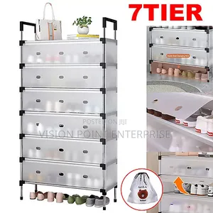 7-Layer Multifunctional Shoe Rack With a Dustproof Cover