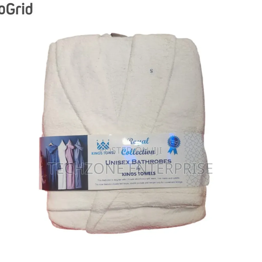 100% Cotton Hooded Bathrobe - Medium, White, Highly Absorbent 