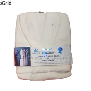 100% Cotton Hooded Bathrobe - Medium, White, Highly Absorbent 