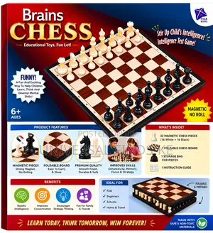 Magnetic Foldable Chess Board – Educational Strategy Game for Kids