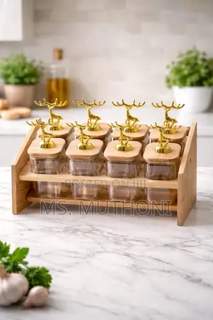 Exquisite 8 PCS Kitchen Spice Rack Set With a Bamboo Stand