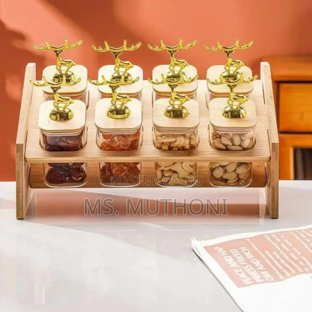 Exquisite 8 PCS Kitchen Spice Rack Set With a Bamboo Stand