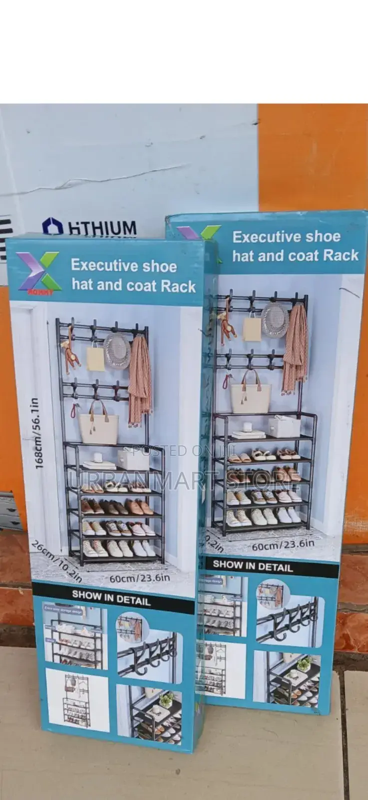 Shoe Shelf Organizer With Coat Hanging Rail