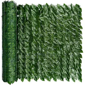 Artificial Hedge Fence Roll Light Green Dense Outdoor Privacy Wall