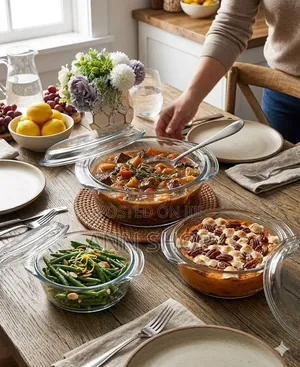 3 Pieces Clear Serving Bowls