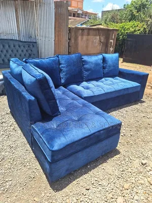 Blue L-Shape Sofa 6-Seater
