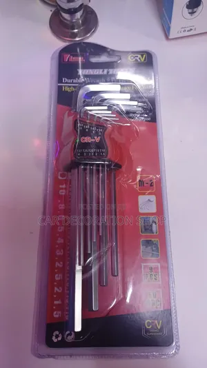 Chrome Vanadium Steel 9pc Hex Key Set