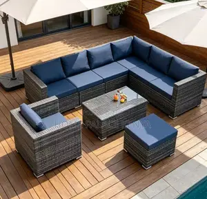 Lounge Sofa: L Seat Outdoor Rattan Corner Sofa Set for Backyard