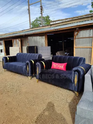 Navy Blue 3+2 Sofa Set