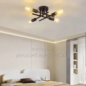 Decorative Semi-Recessed Ceiling Light - Black Satellite