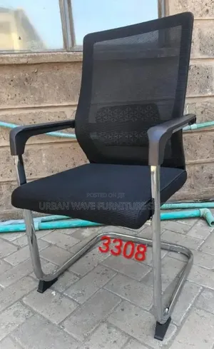 Mesh Back Reception Black Chair