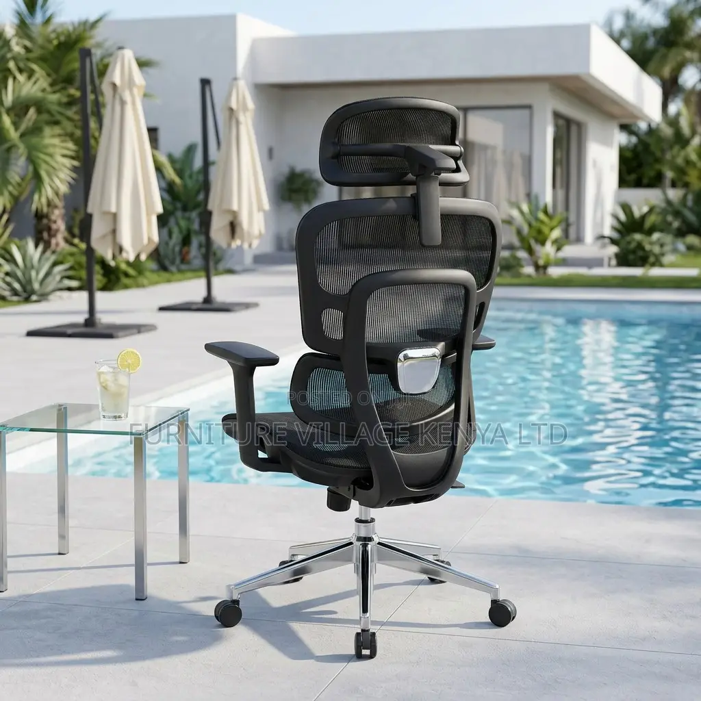 Ergonomic Mesh Chair With Footrest.