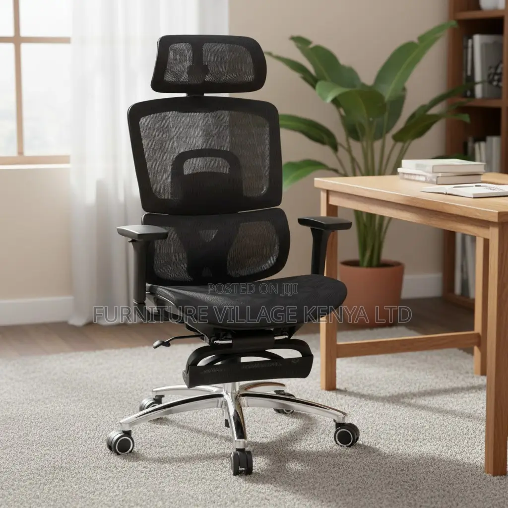 Ergonomic Mesh Chair With Footrest.