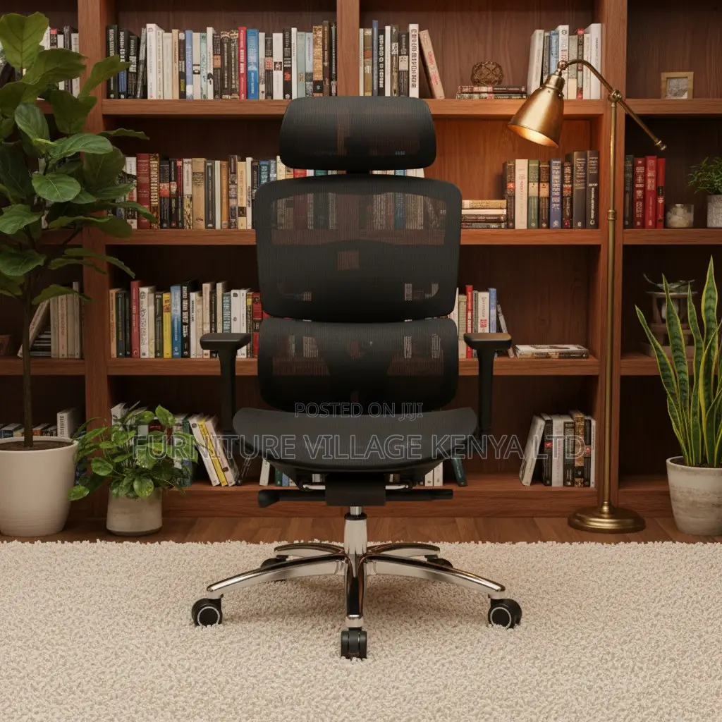 Ergonomic Mesh Chair With Footrest.