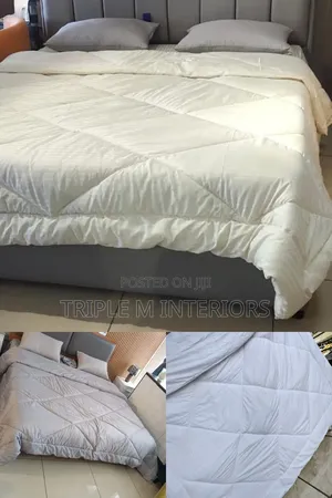 4pcs White Satin Stripped Binded Duvet Set, 6*7