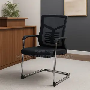 Office Chairs; Fabric Mesh Non Swivel Sled Based Visitors Chairs