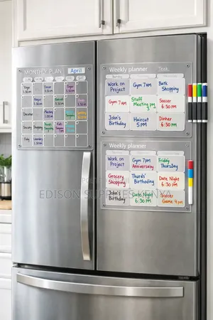 Magnetic Acrylic Calendar For Fridge – Clear Monthly Weekly Planner