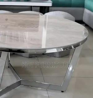 Coffee Table; Modern Dual Marble Coffee Table