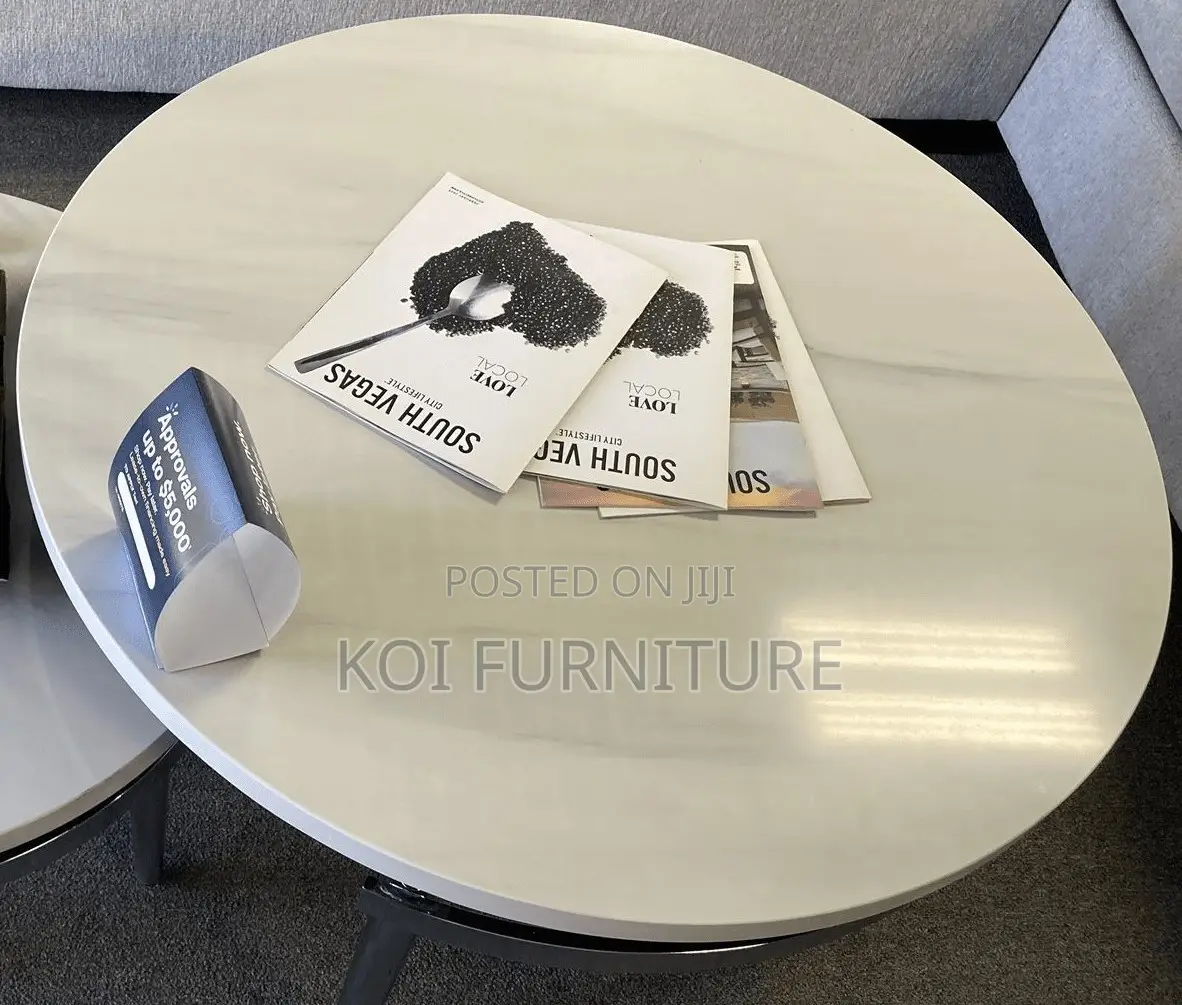 Coffee Table; Modern Dual Marble Coffee Table