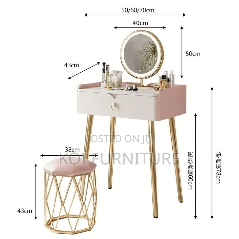 Dressers; White Dressing Elegance Make Up Vanity Table