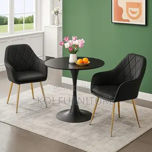 Coffee Table; Black Marble Round Eames Coffee Table