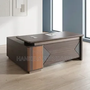 1.6m Grey Oak Executive Modern Desk – Spacious and Durable Workstation