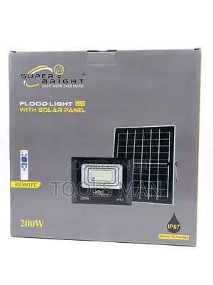 Super Bright 200w Solar Flood Light Ip67 Waterproof + Remote Control