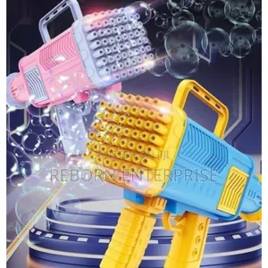 Rechargeable Bubble Gun - 60 Holes With Lights