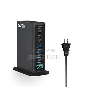 600w Gan Pro Desktop Fast Charger - 8-Port Usb-C Usb-A, 140w Pd