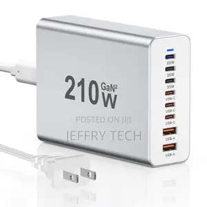 210w Gan Usb Charger 8-Port Smart Fast Charging Station Gan 8-Port Us