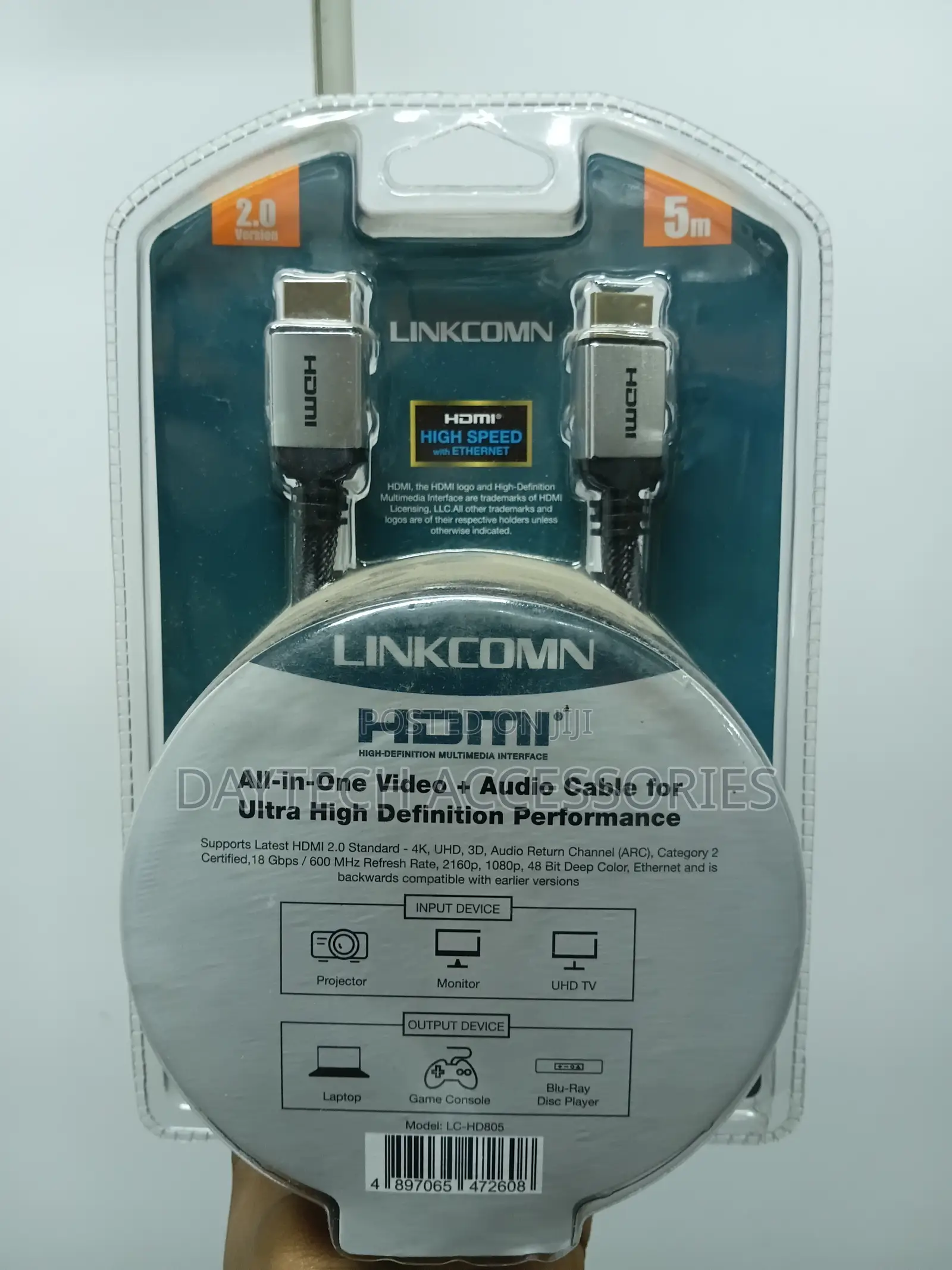 This Is a Linkcomn 5-Meter Hdmi 2.0 Cable.