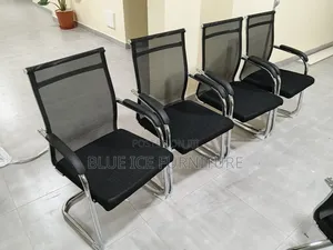 Office Waiting Chair With Metallic Armrest
