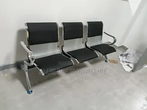 Black Padded Waiting Chair -3 People